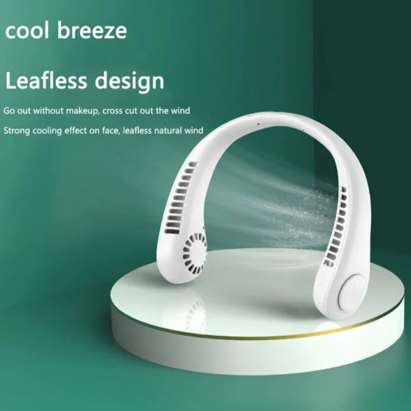 Mini Hanging Neck Fan – High Wind, 3-Speed Adjustable, USB Rechargeable, Portable & Quiet