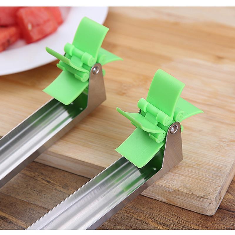 Windmill Watermelon Cube Cutter – Stainless Steel Watermelon Slicer Wheel Fruit Knife & Corer