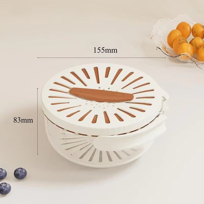 Multi-Functional Vegetable & Fruit Cleaning Basket – Folding Drainage & Fresh-Keeping Storage Box