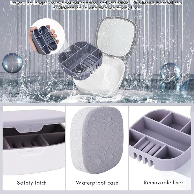 Small Portable Jewellery Box – Compact Storage Case for Earrings, Necklaces & Rings (Travel Friendly)