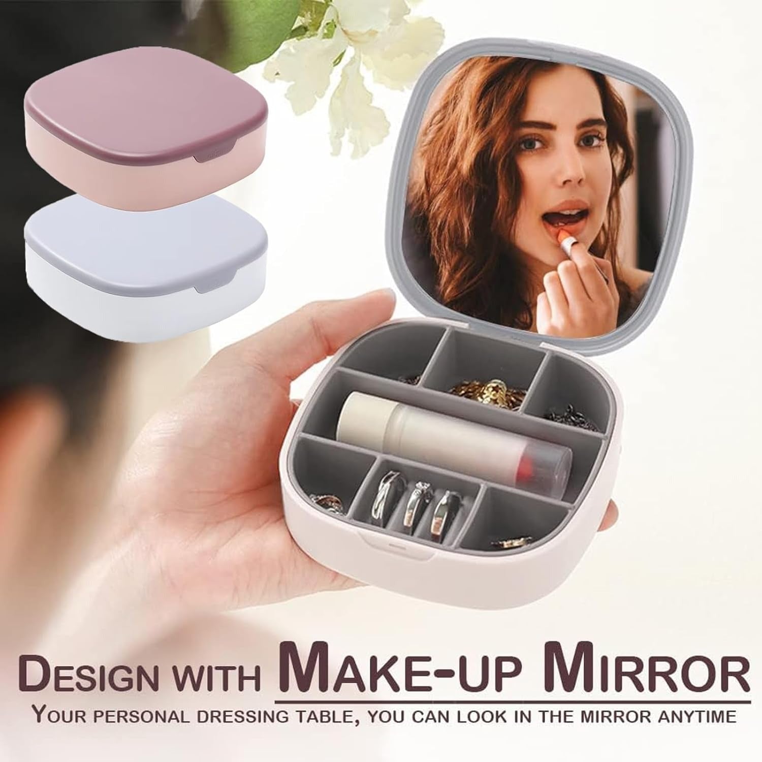 Small Portable Jewellery Box – Compact Storage Case for Earrings, Necklaces & Rings (Travel Friendly)
