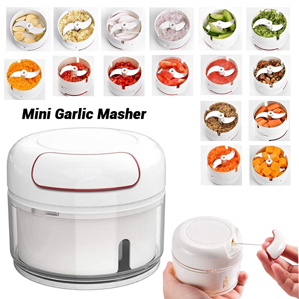 Mini Speedy Chopper – Manual Hand Pull Garlic Slicer for Vegetables, Fruits & Meat