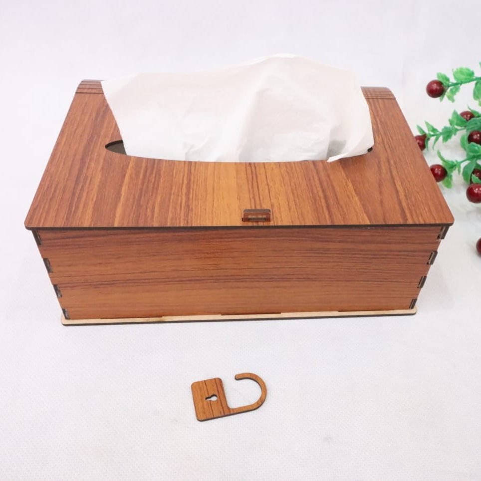 Plain Wooden Tissue Box – Elegant Design with Smooth Finish for Home & Office
