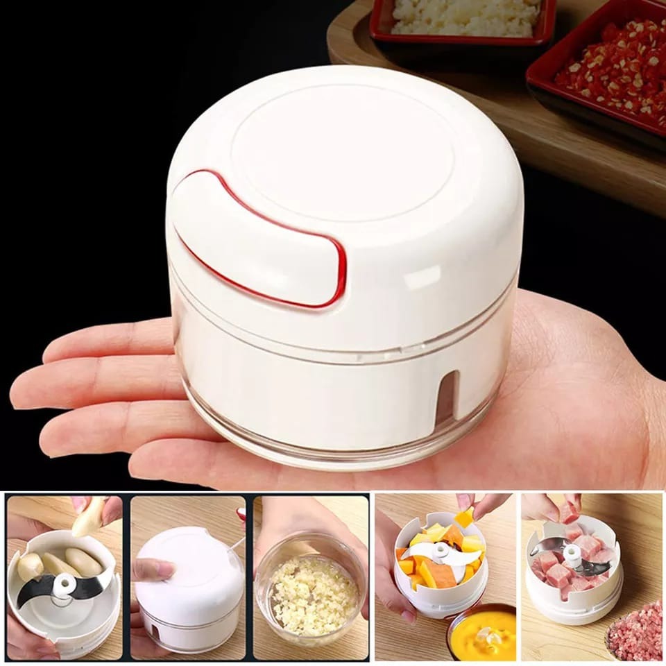 Mini Speedy Chopper – Manual Hand Pull Garlic Slicer for Vegetables, Fruits & Meat