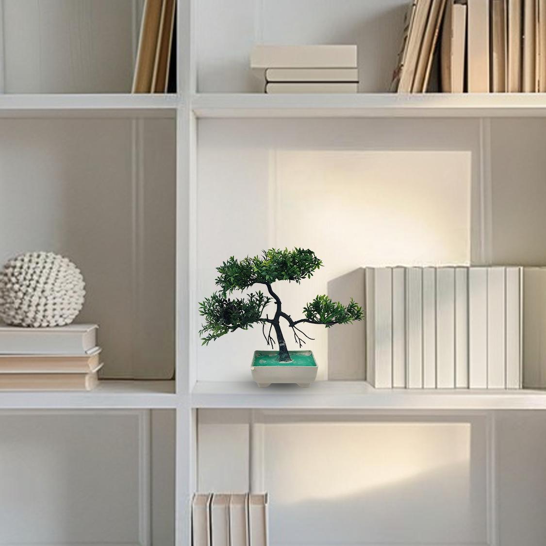 Green Artificial Bonsai Tree (1 Piece) – Decorative Bonsai for Home, Office & Bedroom