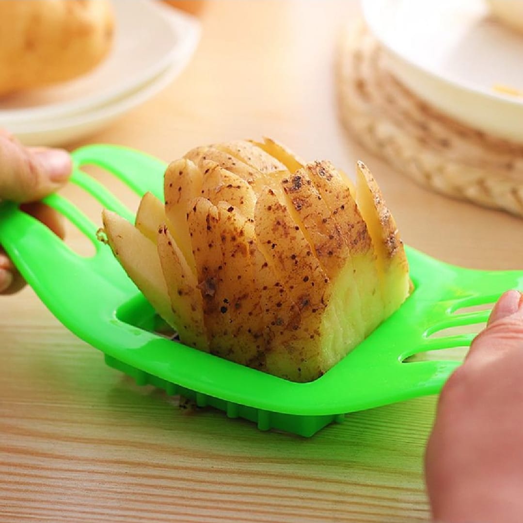 Multifunctional Potato Cutter & French Fry Maker – Stainless Steel Vegetable & Fruit Slicer with 36-Blade Grid (Random Color)