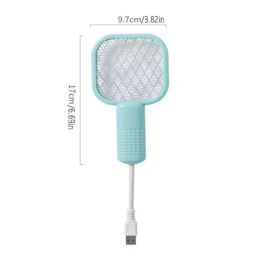 Mini USB Electric Mosquito Racket – Rechargeable Fly Swatter with UV Light & Sparking Action