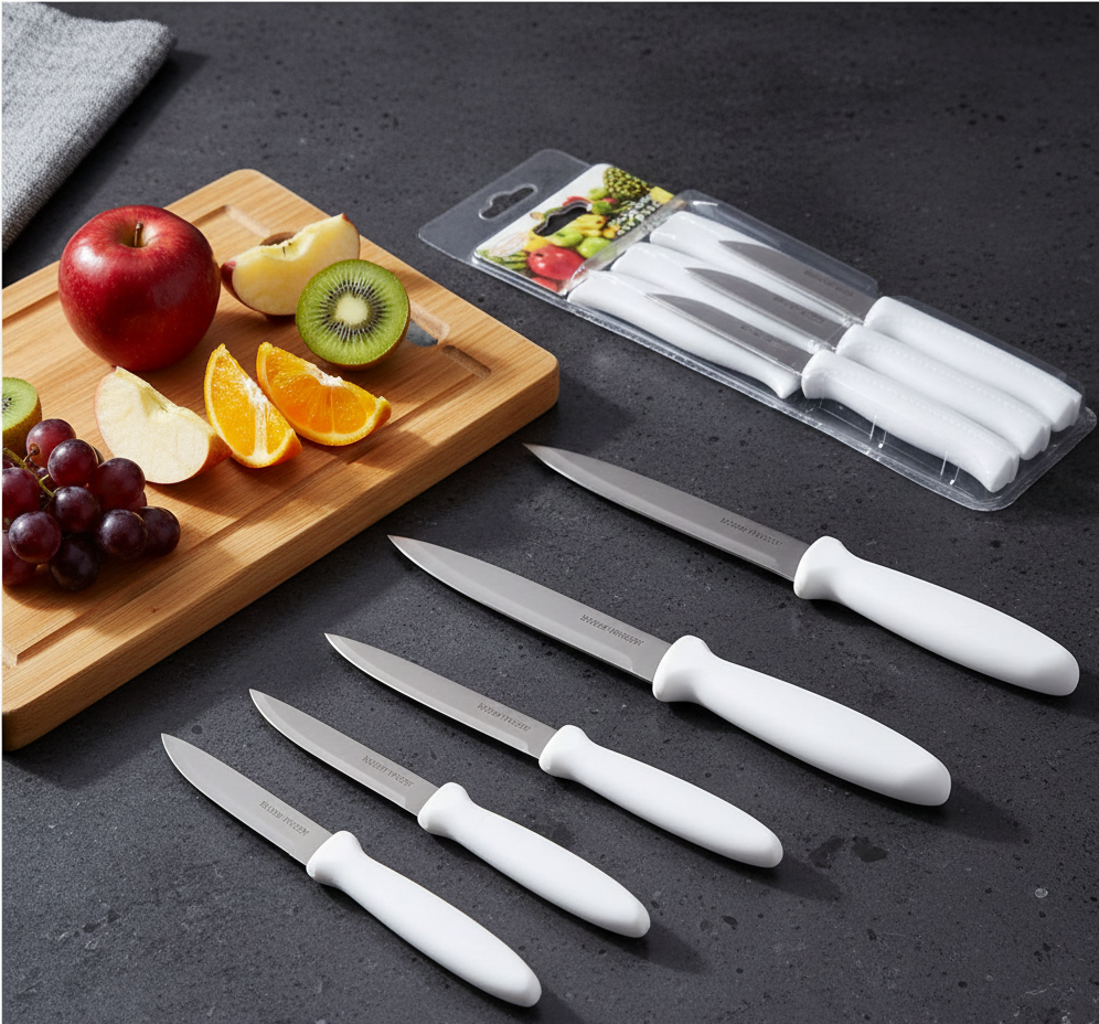 6-Piece Professional Stainless Steel Kitchen Knife Set – Sharp, Durable Blades with Comfortable Grip