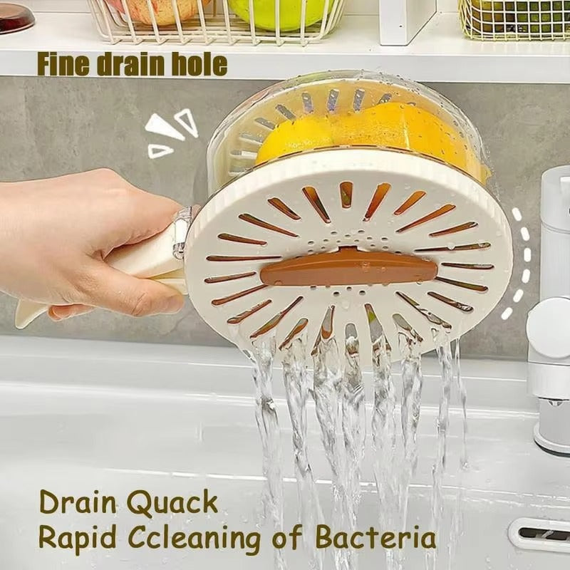 Multi-Functional Vegetable & Fruit Cleaning Basket – Folding Drainage & Fresh-Keeping Storage Box
