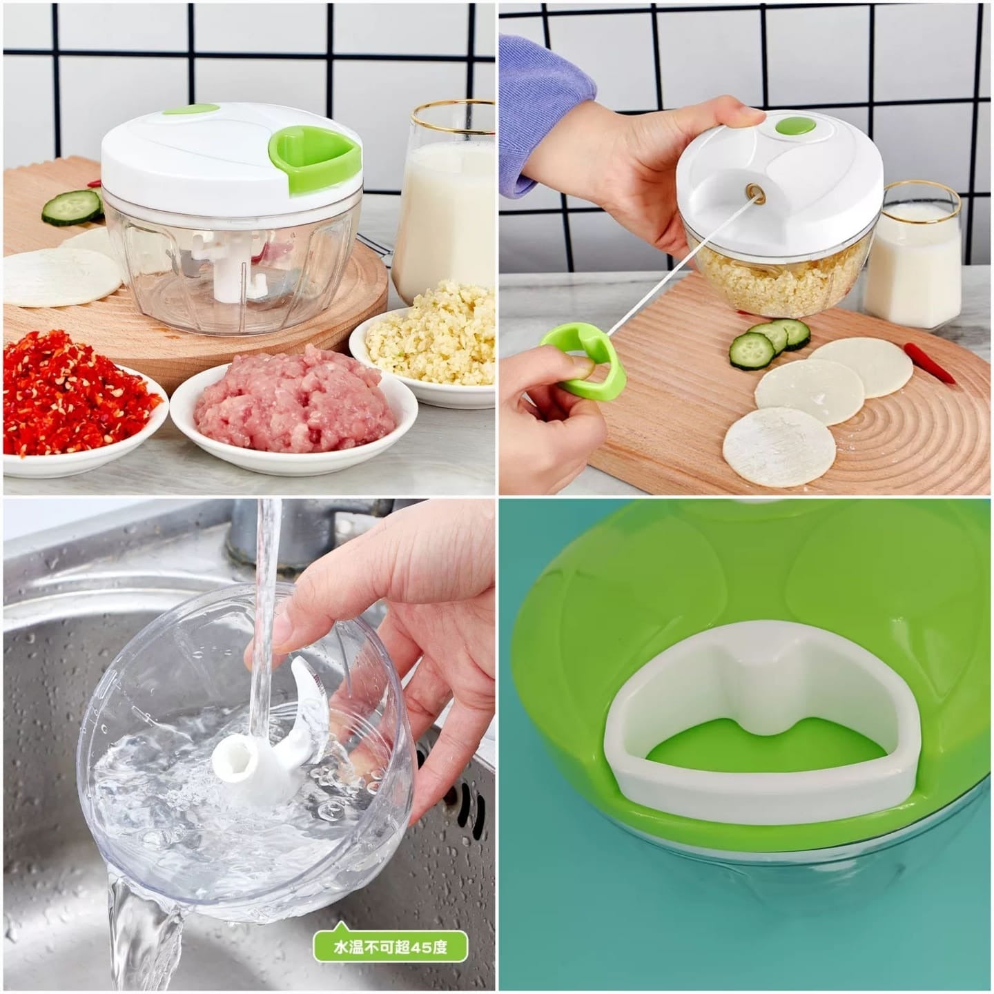 Multi-Function Food Processor – Chopper, Cutter, Grinder, Shredder, Mincer & Mini Garlic Slicer (Random Color)
