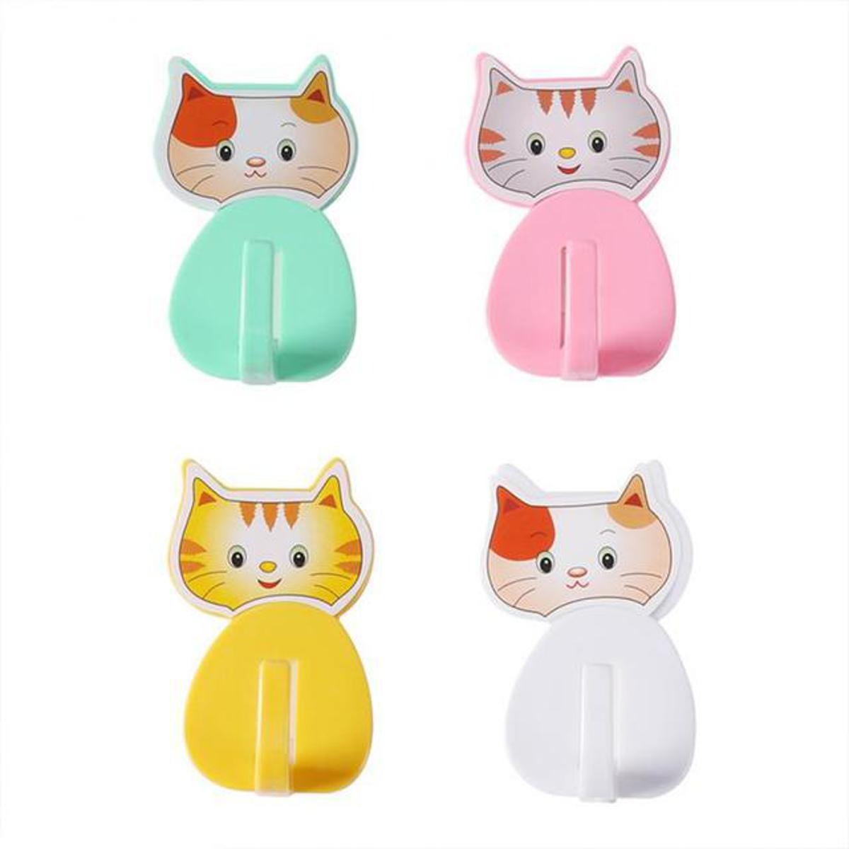 12 Pcs Cat Kitty Wall Hooks – Metallic Decorative Hooks for Keys, Kitchen, Bathroom & Home Organization