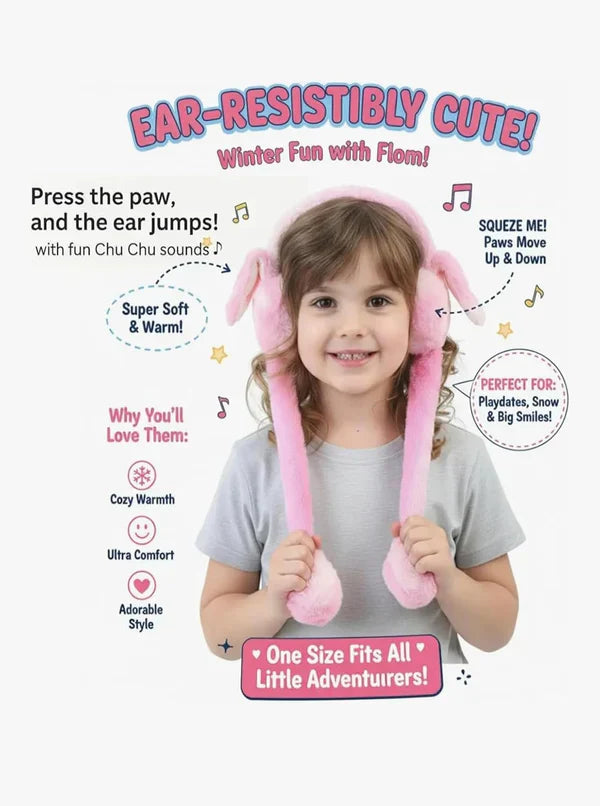 Dancing Earmuff with Sound Effect & Movable Ears – Cute Interactive Headwear for Kids & Girls