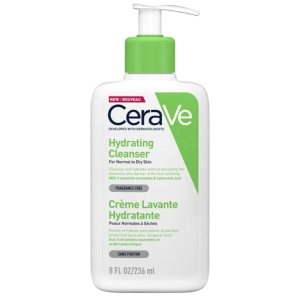 CeraVe Hydrating Facial Cleanser 237ml – Gentle Cleanser for Normal to Dry Skin