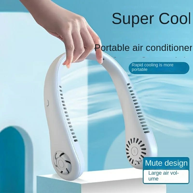 Mini Hanging Neck Fan – High Wind, 3-Speed Adjustable, USB Rechargeable, Portable & Quiet