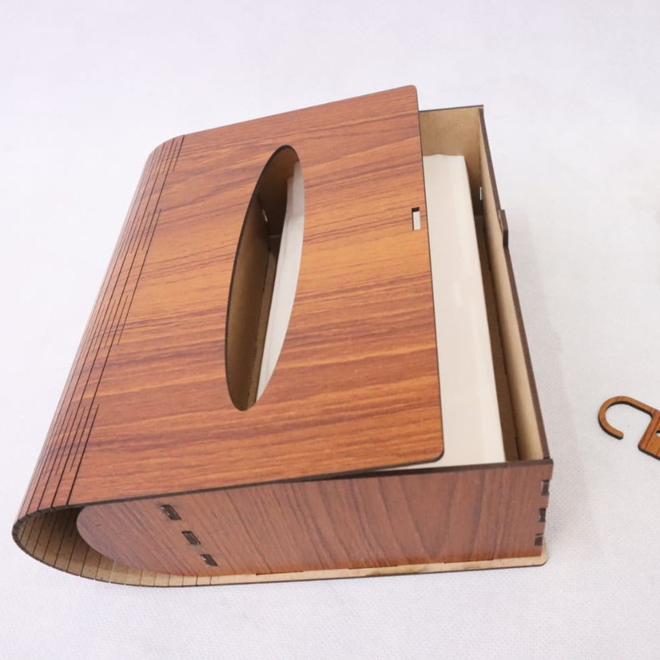 Plain Wooden Tissue Box – Elegant Design with Smooth Finish for Home & Office
