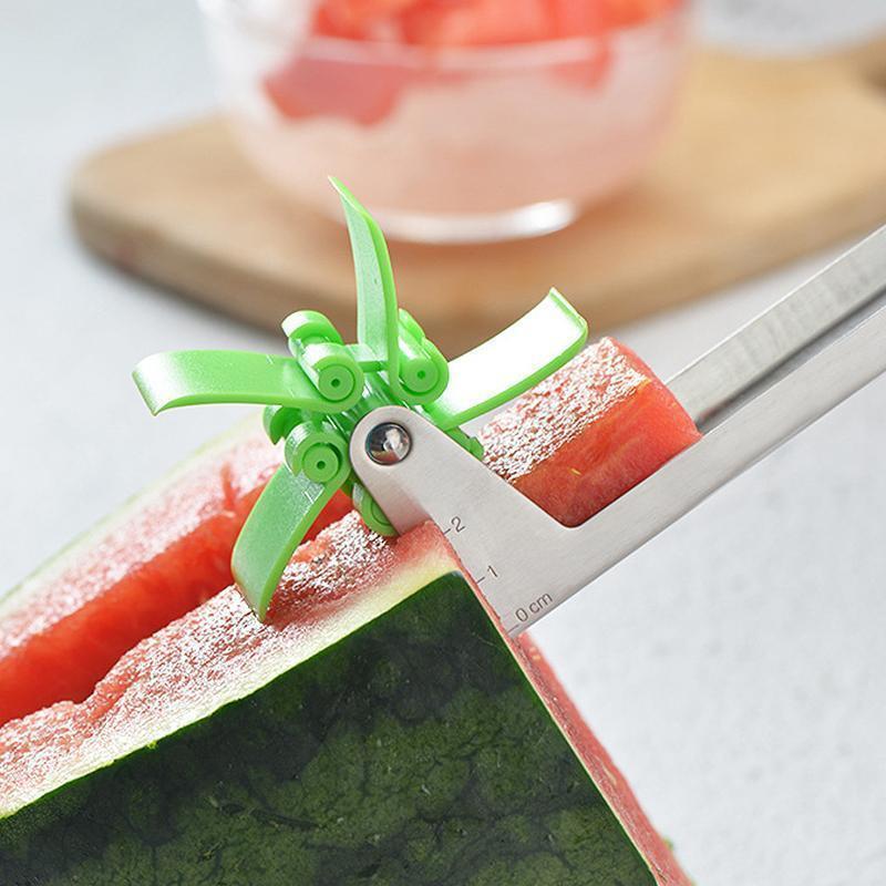Windmill Watermelon Cube Cutter – Stainless Steel Watermelon Slicer Wheel Fruit Knife & Corer