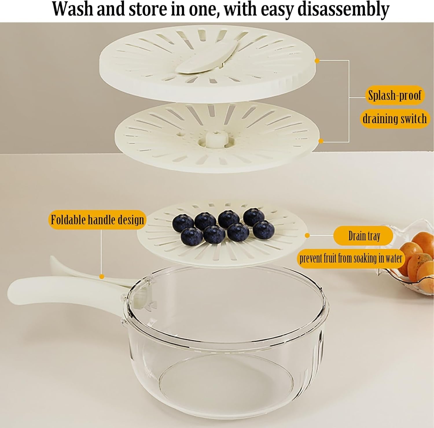 Multi-Functional Vegetable & Fruit Cleaning Basket – Folding Drainage & Fresh-Keeping Storage Box