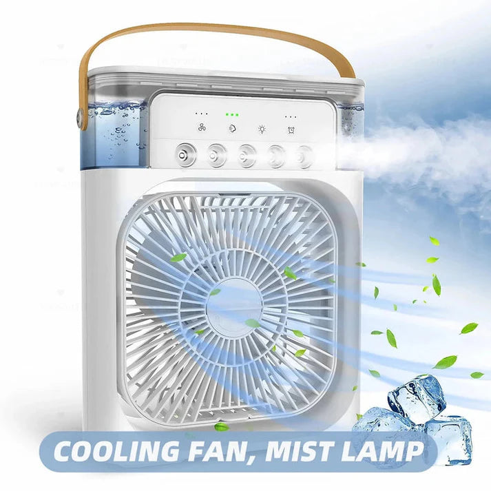 10-Inch Portable Air Conditioner Fan – USB Electric Fan with LED Night Light, Water Mist & Humidifier