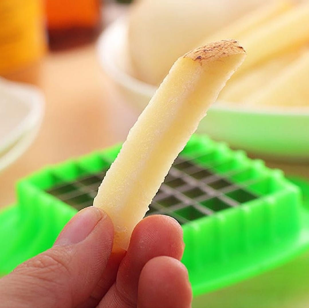Multifunctional Potato Cutter & French Fry Maker – Stainless Steel Vegetable & Fruit Slicer with 36-Blade Grid (Random Color)