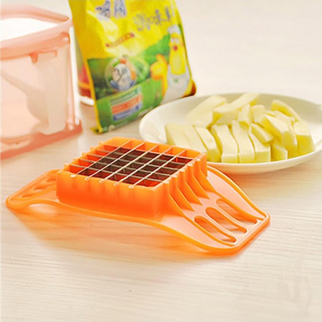Multifunctional Potato Cutter & French Fry Maker – Stainless Steel Vegetable & Fruit Slicer with 36-Blade Grid (Random Color)