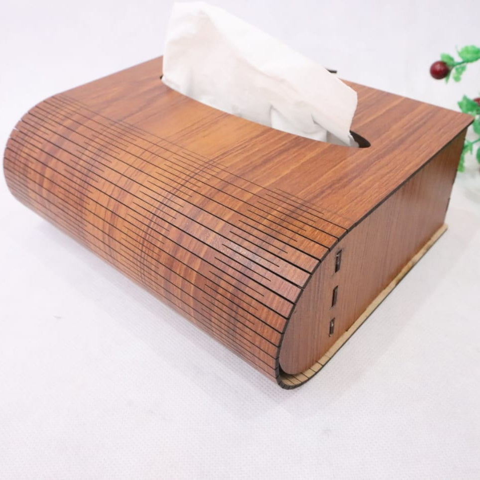 Plain Wooden Tissue Box – Elegant Design with Smooth Finish for Home & Office