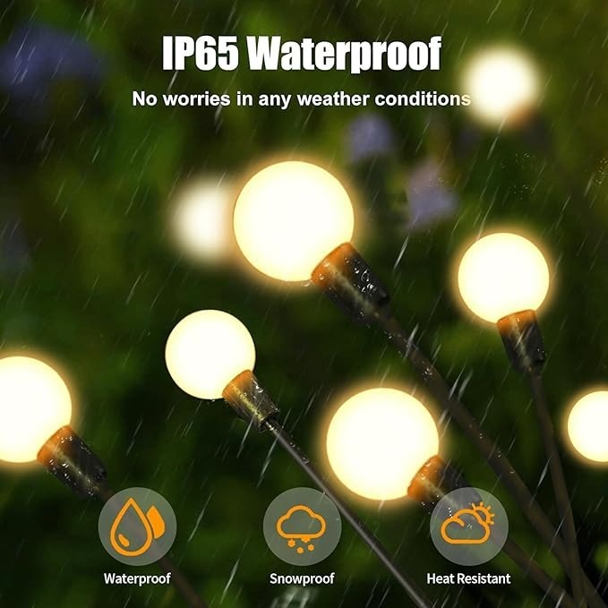 Upgraded Solar Powered Firefly Garden Lights – Outdoor Waterproof Decorative Lighting for Home & Garden