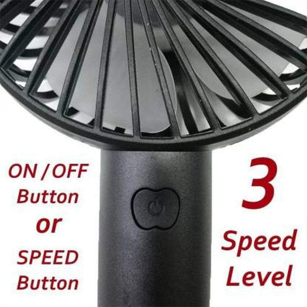 Portable USB Rechargeable Handheld Fan – Mini Electric Cooling Fan with 3 Speeds