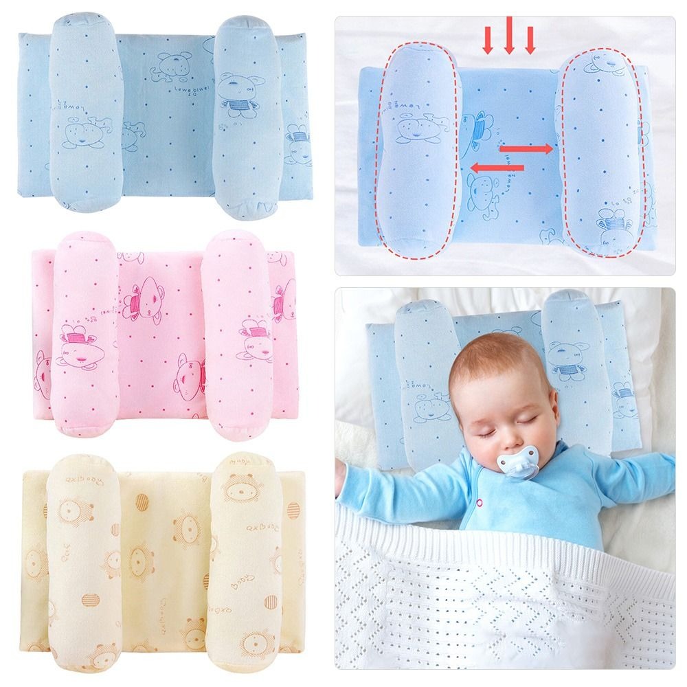 Soft Head Shaping Newborn Baby Pillow – Breathable Adjustable Infant Cushion for Flat Head Prevention (Random Color & Design)